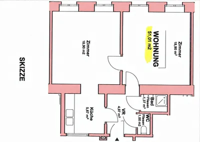 2-Zimmer-Wohnung kaufen in Wien – 51,01 m², € 220.000 – Bild 6 von 10