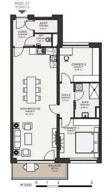 3-Zimmer-Wohnung mieten in Graz – 83,18 m², € 1.203 – Bild 6 von 6