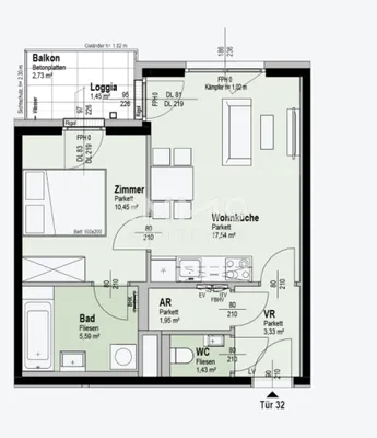 2-Zimmer-Wohnung kaufen in Wien – 41,98 m², € 289.900 – Bild 8 von 8