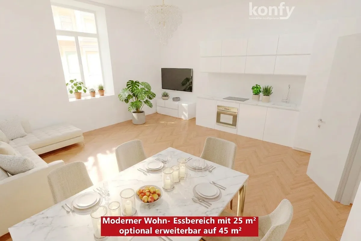 Seltene Gartenwohnung in Graz-Mitte: 2 oder 3-Zimmer mit charmantem Fischgrätparkett, WalkIn-Dusche und Feinsteinzeugfliesen. Optional sogar mit Fußbodenheizung! - Ansicht 2