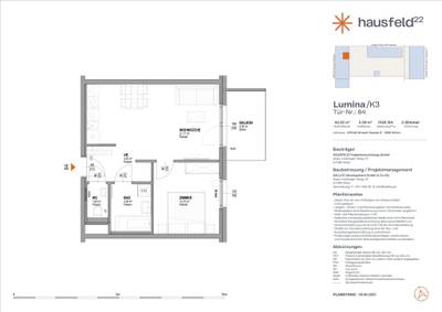 Top: A.84 ● LUMINA im Hausfeld²² ● Unbefristet ● Termin online buchen: www.hausfeld22.at/lumina