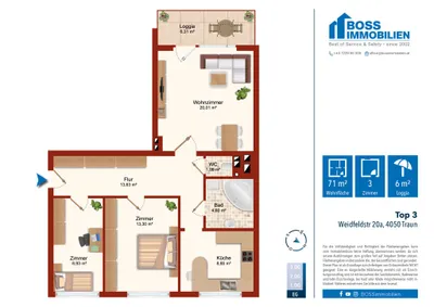 3-Zimmer-Wohnung kaufen in Linz Land – 70,61 m², € 280.000 – Bild 14 von 14