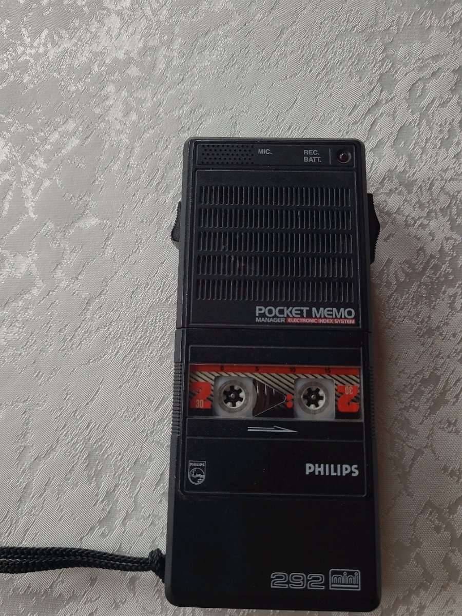 Pocket Memo Philips 285 Mini – Enregistreur Vintage à Cassette – état Fonctionnel