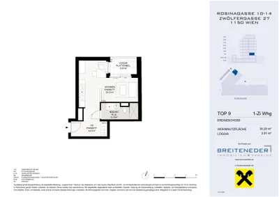 1-Zimmer-Wohnung kaufen in Wien – 30,2 m², € 210.200 – Bild 4 von 4