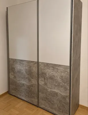 Moderner Kleiderschrank - Weiß/ Grau