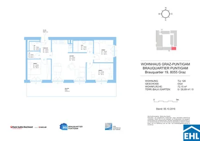 4-Zimmer-Wohnung mieten in Graz – 72,15 m², € 1.067 – Bild 8 von 8
