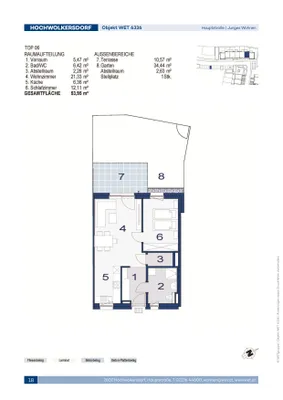 2-Zimmer-Wohnung mieten in Wiener Neustadt Land – 53,95 m², € 647 – Bild 2 von 2