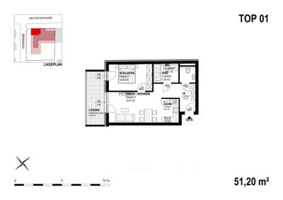 2-Zimmer-Wohnung mieten in Linz – 51,2 m², € 864 – Bild 8 von 8