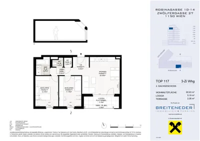 3-Zimmer-Wohnung kaufen in Wien – 60,74 m², € 452.400 – Bild 4 von 4