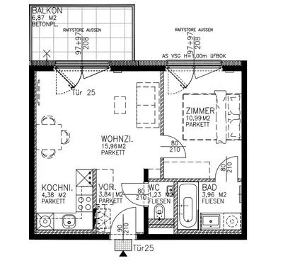 2-Zimmer-Wohnung mieten in Wien – 40,36 m², € 798 – Bild 7 von 8