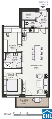 3-Zimmer-Wohnung mieten in Graz – 75,44 m², € 1.101 – Bild 7 von 7