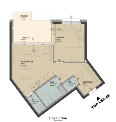 2-Zimmer-Wohnung kaufen in Wien – 49,76 m², € 351.900 – Bild 12 von 12
