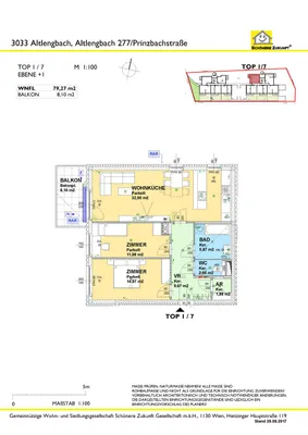3-Zimmer-Wohnung mieten in Sankt Pölten Land – 79,27 m², € 880 – Bild 2 von 2