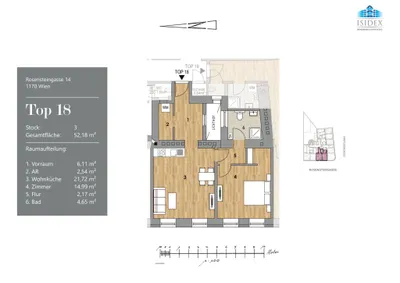 2-Zimmer-Wohnung kaufen in Wien – 52,18 m², € 289.000 – Bild 13 von 13