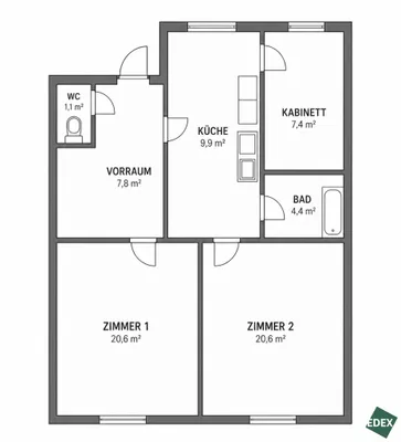 2-Zimmer-Wohnung kaufen in Wien – 67 m², € 199.000 – Bild 12 von 12