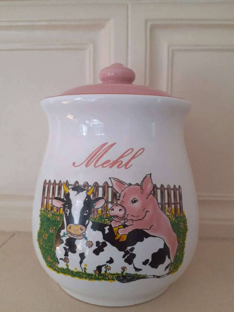 2 STCK Mehl und Zucker Dose, Behlter, Aufbewahrung, 17 cm Hhe,  18,-  (2340 Mdling) - willhaben