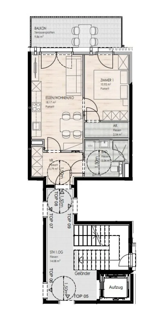 PICHLGUT: 2-Zimmer-Wohnung im 1.OG, TOP 08 - Ansicht 2