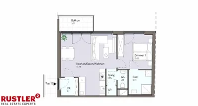 2-Zimmer-Wohnung kaufen in Baden – 53,17 m², € 299.000 – Bild 3 von 3
