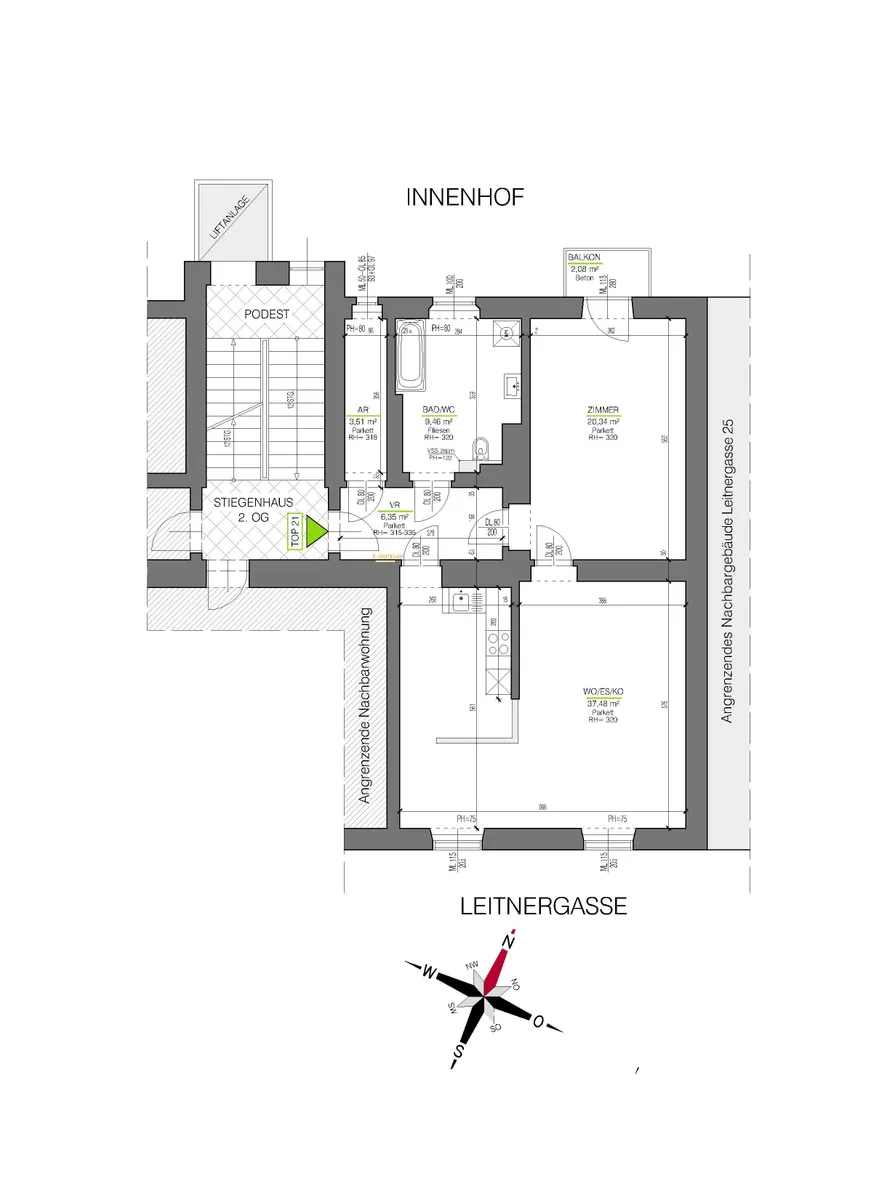 2-Zimmer-Wohnung Nähe Augarten - Provisionsfrei! - Ansicht 3