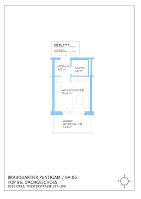 1-Zimmer-Wohnung mieten in Graz – 31,92 m², € 487 – Bild 7 von 7