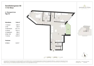 3-Zimmer-Wohnung kaufen in Wien – 74,77 m², € 589.000 – Bild 16 von 16