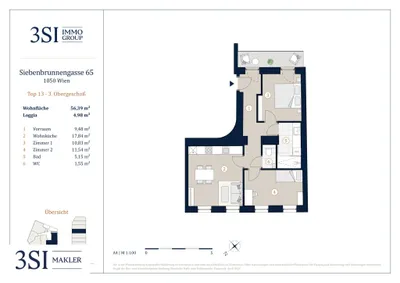 3-Zimmer-Wohnung kaufen in Wien – 56,39 m², € 480.000 – Bild 13 von 13