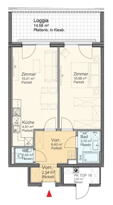 2-Zimmer-Wohnung mieten in Mödling – 51 m², € 995 – Bild 11 von 11