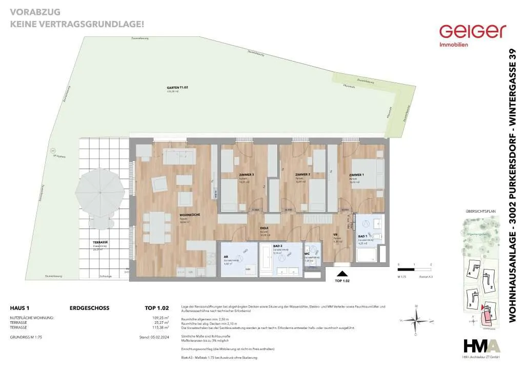 Großzügige Gartenwohnung mit südseitiger Terrasse - Top 1.02 - Ansicht 2