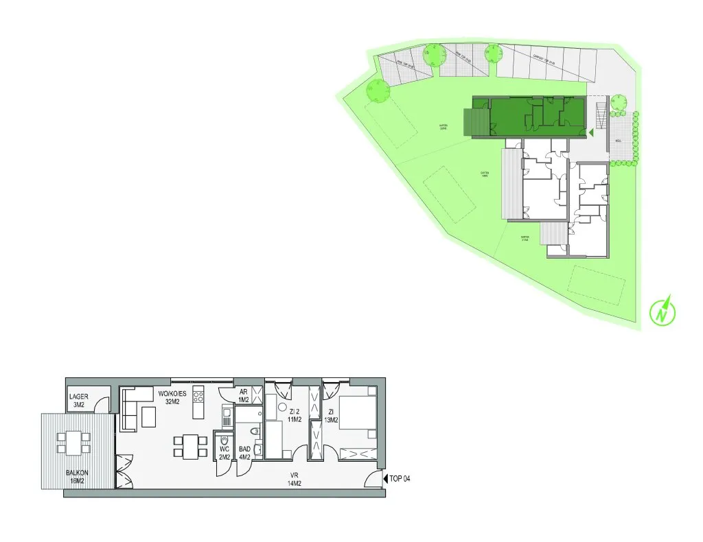 TOP Neubau Projekt: 3- Zimmer Wohnung mit Balkon - Ansicht 3