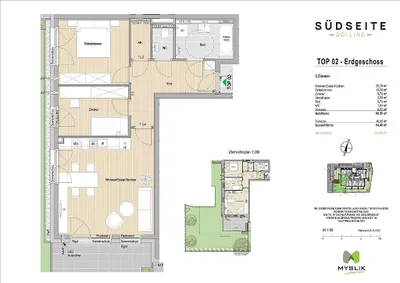 3-Zimmer-Wohnung kaufen in Hallein – 68,35 m², € 493.800 – Bild 2 von 7