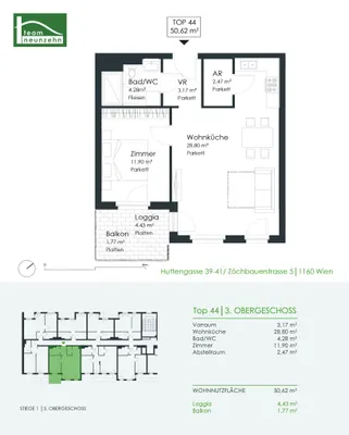 2-Zimmer-Wohnung mieten in Wien – 50,08 m², € 999 – Bild 15 von 15