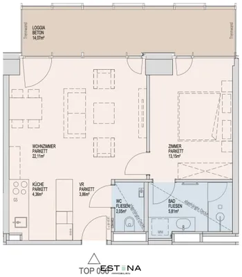 2-Zimmer-Wohnung mieten in Wien – 51,33 m², € 1.600 – Bild 21 von 21