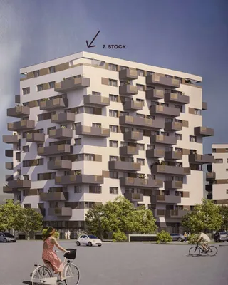 Klimatisierte 2-Zimmer Wohnung mit Dachterrasse