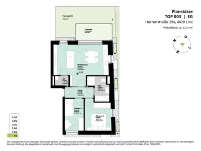 3-Zimmer-Wohnung mieten in Linz – 57,01 m², € 1.149 – Bild 12 von 12
