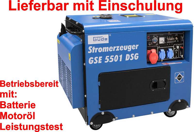 Notstromaggregat Güde DSG 5501 Diesel Stromerzeuger Silent mit  Elektrostart, Vorführgerät - betriebsfertig!!!