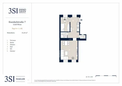 2-Zimmer-Wohnung kaufen in Wien – 41,69 m², € 219.000 – Bild 8 von 8