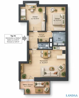 3-Zimmer-Wohnung kaufen in Wien – 83,6 m², € 582.000 – Bild 24 von 24