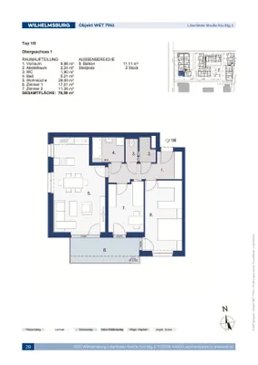 3-Zimmer-Wohnung mieten in Sankt Pölten Land – 76,59 m², € 823 – Bild 2 von 2