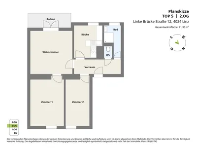 3-Zimmer-Wohnung mieten in Linz – 71,32 m², € 1.146 – Bild 16 von 16
