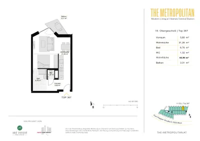1-Zimmer-Wohnung mieten in Wien – 44,94 m², € 1.090 – Bild 9 von 23