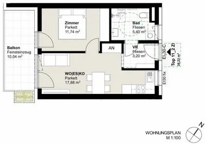 2-Zimmer-Wohnung kaufen in Graz – 38,22 m², € 205.000 – Bild 6 von 8