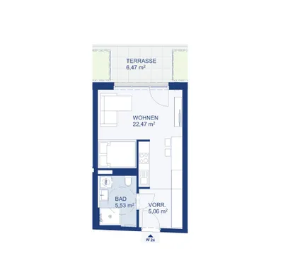 1-Zimmer-Wohnung mieten in Salzburg Stadt – 33 m², € 810 – Bild 6 von 6
