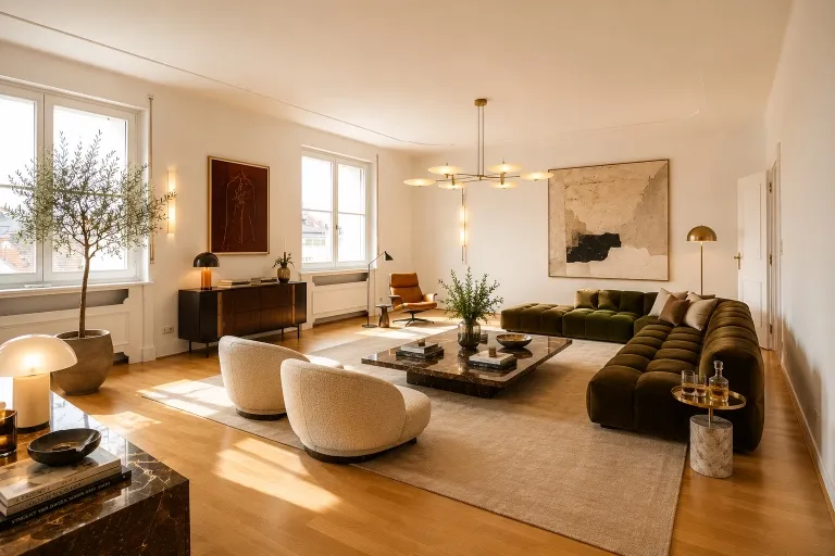 Großzügige, helle und klimatisierte Dachgeschosswohnung im historischen Stadtpalais vis-à-vis Theresianum - Ansicht 3