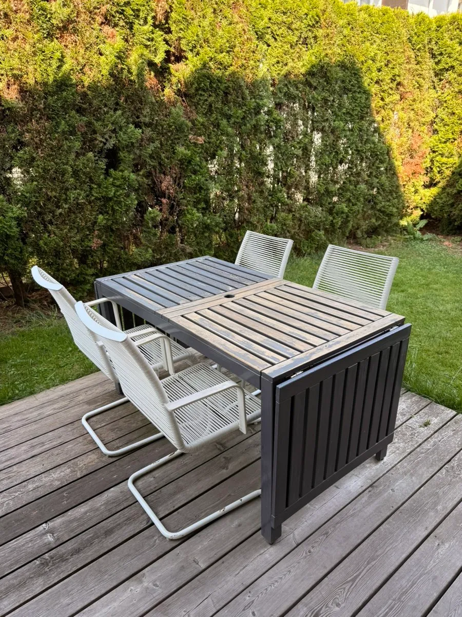 Ikea Gartentisch Äpplarö ausziehbar - bereit verschönert zu werden, Utensilien inkluisve!, € 40,- (5020 Salzburg)