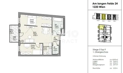 3-Zimmer-Wohnung kaufen in Wien – 63,9 m², € 487.390 – Bild 8 von 9