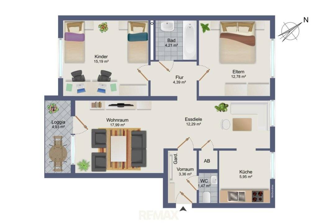 Gepflegte 3-Zimmer-Wohnung in guter Lage in Bruck an der Mur - Ansicht 2