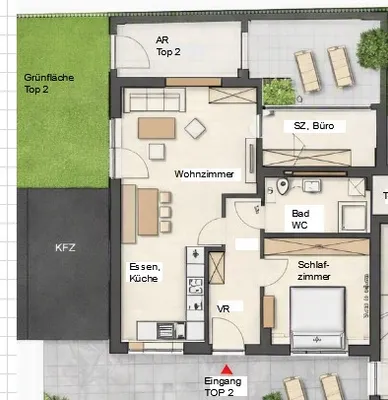 3-Zimmer-Wohnung mieten in Hartberg-Fürstenfeld – 71 m², € 720