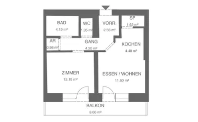 2-Zimmer-Wohnung mieten in Hartberg-Fürstenfeld – 43 m², € 890 – Bild 9 von 9
