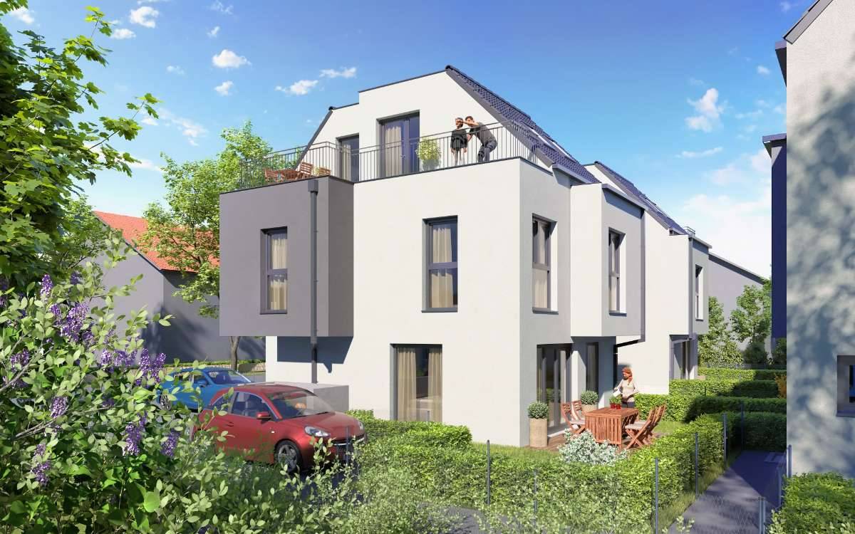 Eckreihenhaus BELAGSFERTIG mit schöner Dachterrasse kurz vor Fertigstellung - Ansicht 2