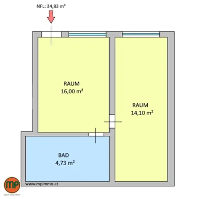 2-Zimmer-Gewerbeimmobilie mieten in Wien – 35 m², € 708 – Bild 6 von 11